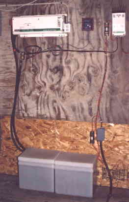 Example of a micro hydro system providing all the electrical energy needs of a small house.