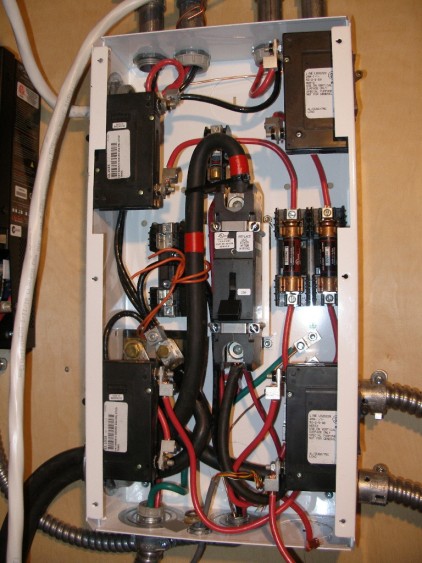 The 250 amp main breaker and other protection in one enclosure.