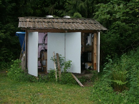 The inverter and battery room is close to the house.