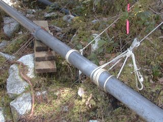 Steel 4 inch penstock during installation.